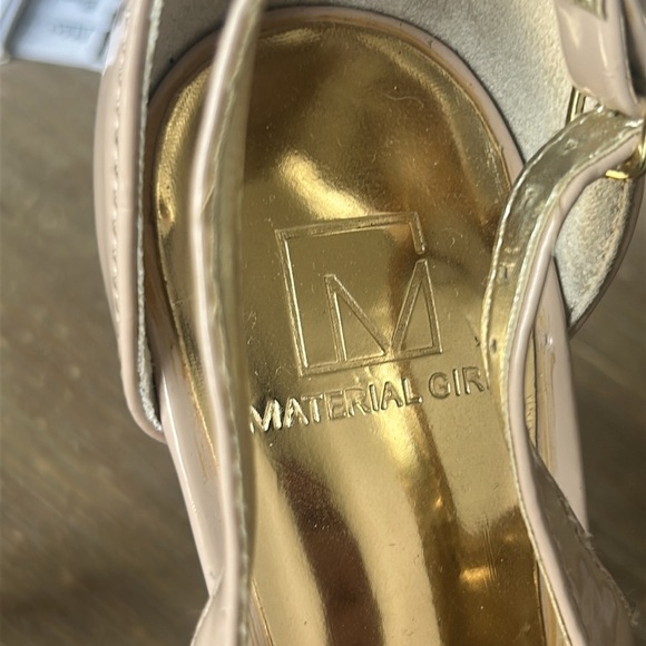 Material Girl Nude Patent Peep Toe Platform 5” Heels - Picture 4 of 16